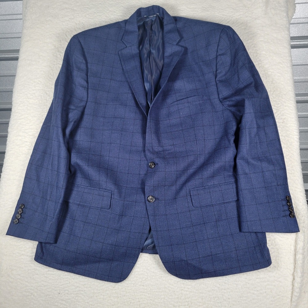Ralph Lauren Blazer Mens 48R Blue Windowpane Wool 2-Button Sport Coat Canada